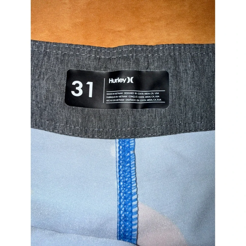 Hurley Phantom Board Shorts Mens 31 Blue Floral Tropical‎ Swim Trunks 9 Inseam